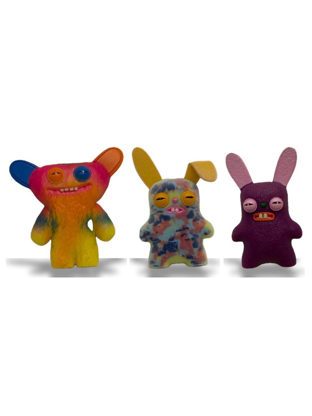 Fuggler 3-Pack Combo 2.5" Mini Monsters Rabbid Trio Rainbow Purple